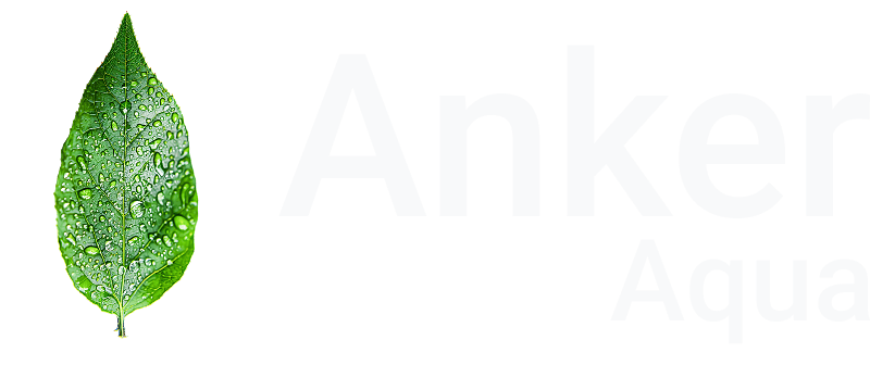 Anker logo. 'Anker Aqua with a leaf'