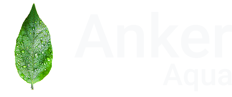 Anker logo. 'Anker Aqua with a leaf'